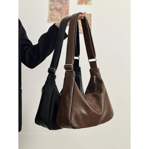 Bags for Women 2024 New Maillard Retro Crossbody Bag Soft Leather Large Capacity Versatile Shoulder Tote Bag