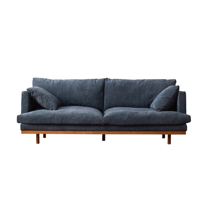 Nordic sofa small apartment modern simple living room three-seat royal combination cherry wood solid wood frame fabric sofa
