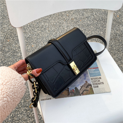 New small bags for women in autumn and winter 2024 new trendy Korean style fashionable stone pattern one-shoulder cross-body hand-carrying small square bag
