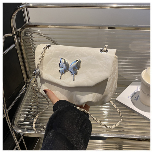 2024 new temperament fashionable design single shoulder crossbody foreign style solid color retro fresh underarm texture crossbody bag