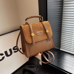 Japanese retro all-match small bag women's new contrast color fashion backpack niche design commuter crossbody bag