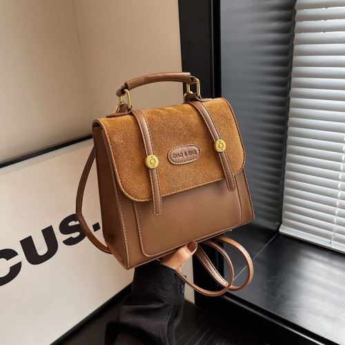 Japanese retro all-match small bag women's new contrast color fashion backpack niche design commuter crossbody bag