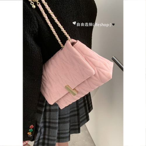 Korean fashion small fragrant style rhombus chain bag for women 2024 spring new style simple and versatile single shoulder crossbody bag