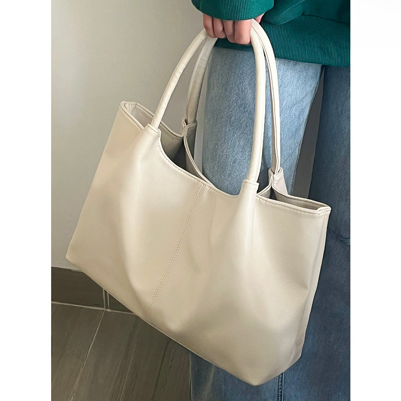 Women's new large-capacity PU soft leather tote bag Korean style fashionable high-end versatile commuter shoulder bag