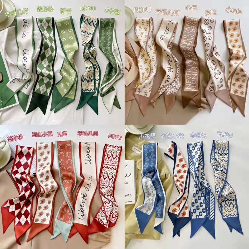 Factory direct sales Mid-Autumn Festival gift box decoration silk scarf long streamer ponytail bow letter headband