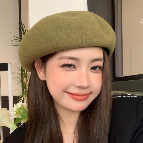 Large head circumference beret, suitable hat for women with round face, thick winter painter hat, Korean style beret hat, small face