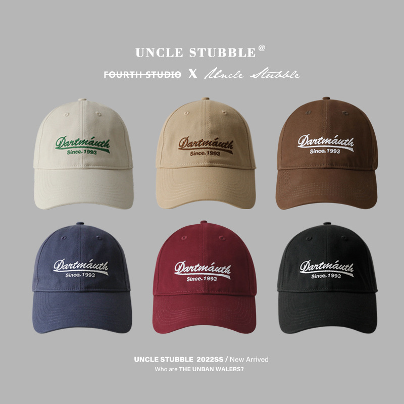 Temperament and fashionable new canvas baseball cap, very comfortable, same style for men and women, wide brim, face-showing, small soft-top peaked cap