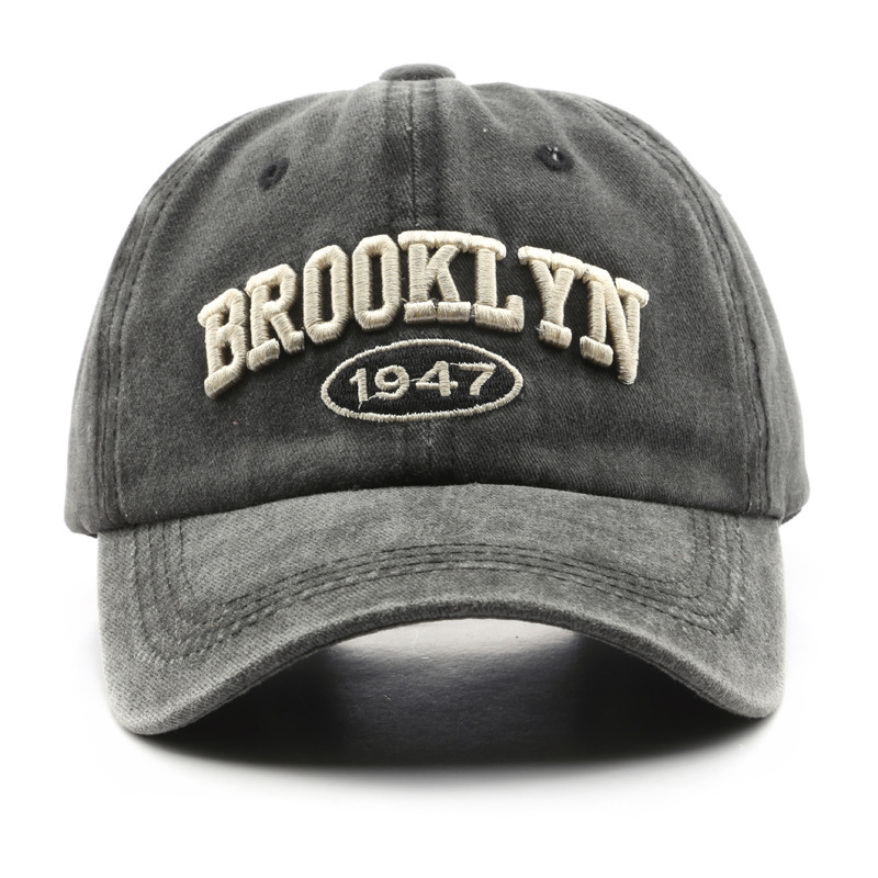 Hat Men's Personalized Washed Old Letter Embroidered Peaked Cap Outdoor Travel Women's Sun Protection Shade Couple Baseball Cap