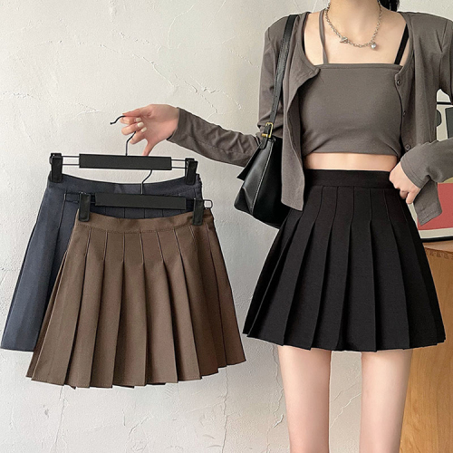 [Elastic waist lengthening 6 sizes 80-150 pounds] Pleated skirt women's summer high waist lengthening college style autumn and winter short skirt