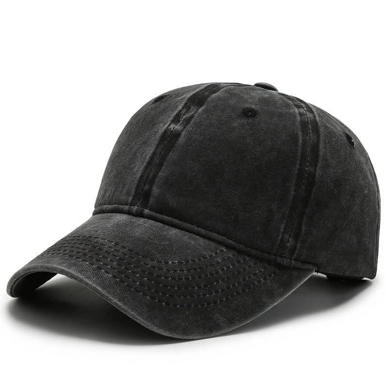 Washed old baseball hat visor retro Hong Kong style literary advertising work peaked cap men's embroidery