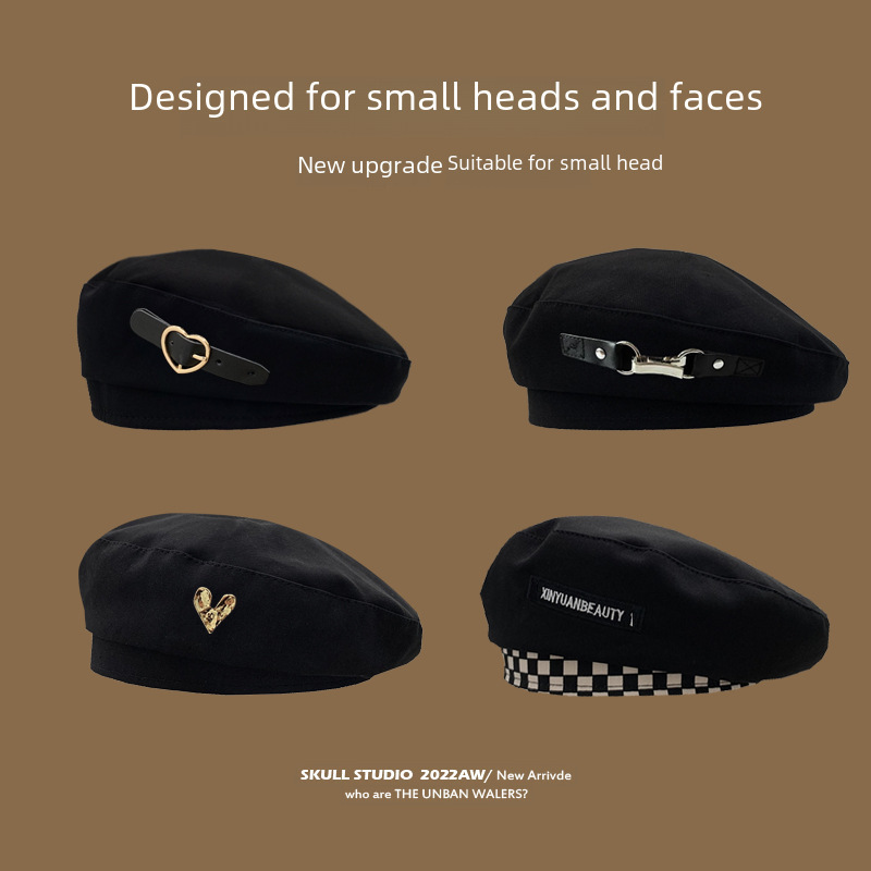New beret small head circumference hat for women with shallow top, small size, flat head, small face, summer thin style