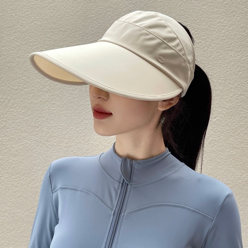 New summer sun protection hat for women, large brim sun hat, stowable and foldable ice silk, fashionable and versatile sun hat