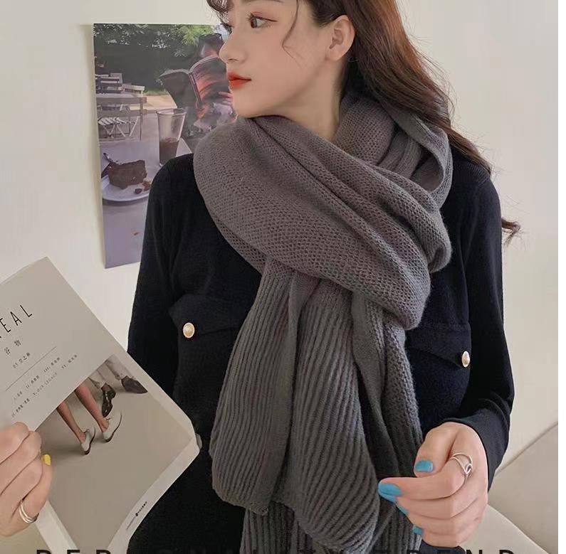 Scarf for women winter student Korean version versatile thickened scarf for women warm couple style ins girl wool scarf for men