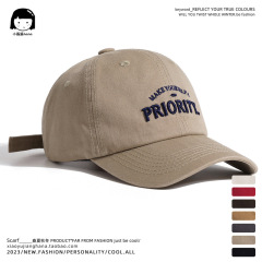 Japanese retro workwear Ami khaki three-dimensional embroidered peaked cap for women Hong Kong style casual sun protection heavy baseball cap for men