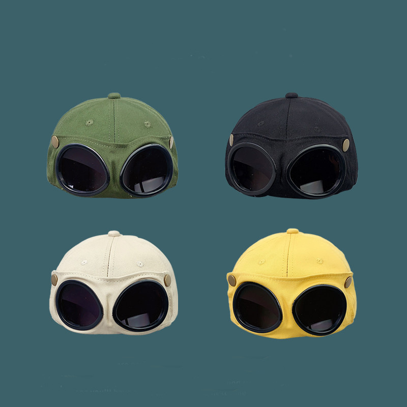 Aviator hat, men's trendy reverse wearing glasses, peaked cap, women's street personality ins Korean style versatile sunglasses baseball cap