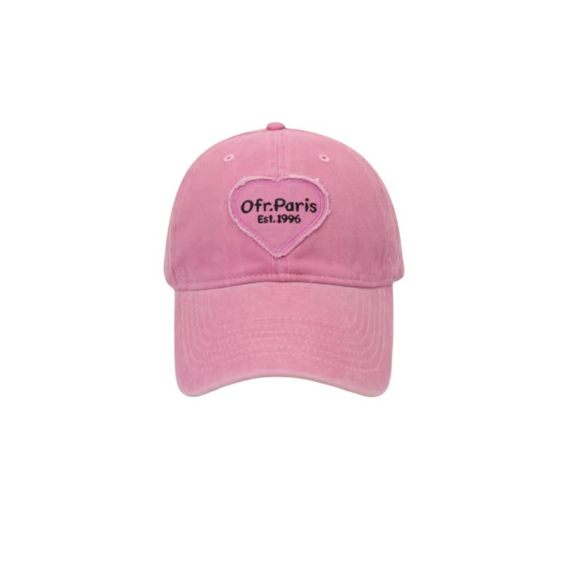 Spring and summer big head circumference hat showing face small peaked cap for girls sweet cool hot girl love retro soft top baseball cap trend