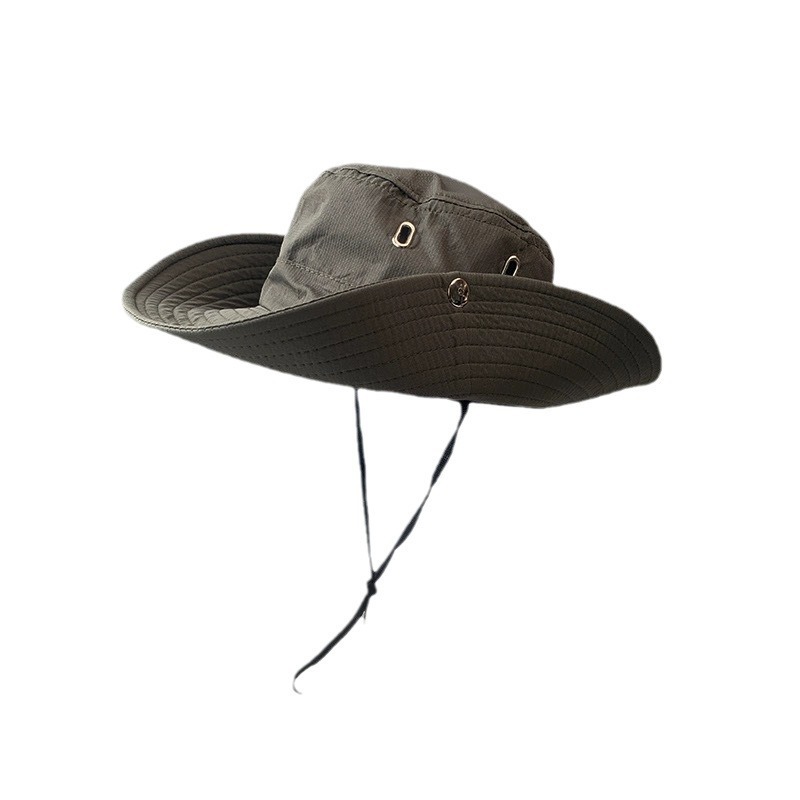 Mountain camping drawstring fisherman hat sun shade hiking sun protection outdoor mountain climbing fishing hat western cowboy hat