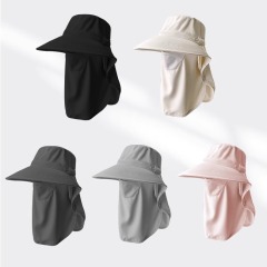 Sun-proof fisherman hat, breathable, face-covering and neck-protecting functional sun hat, anti-UV outdoor travel sunshade fishing hat for men and women