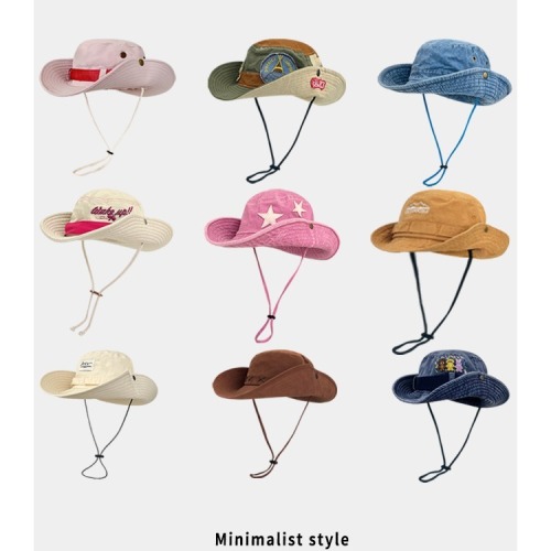 Western cowboy fisherman hat women's large brim sun hat sun hat men's outdoor jungle hat seaside fishing and hiking hat