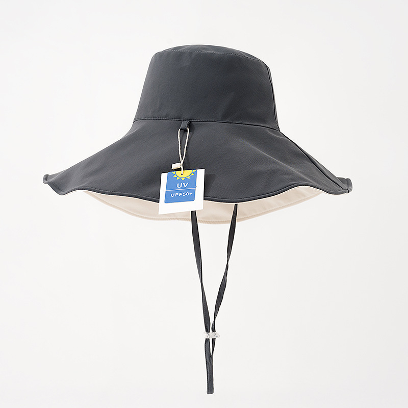 Double-sided fisherman hat for women, large brim ice silk sun hat, spring and summer sun protection, ultraviolet protection, UV sun hat, high-end