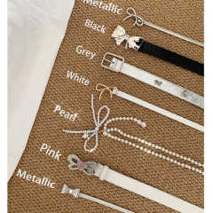Bow belt for women, high-end, sweet and versatile, ins-style niche design, fashionable and trendy summer skirt