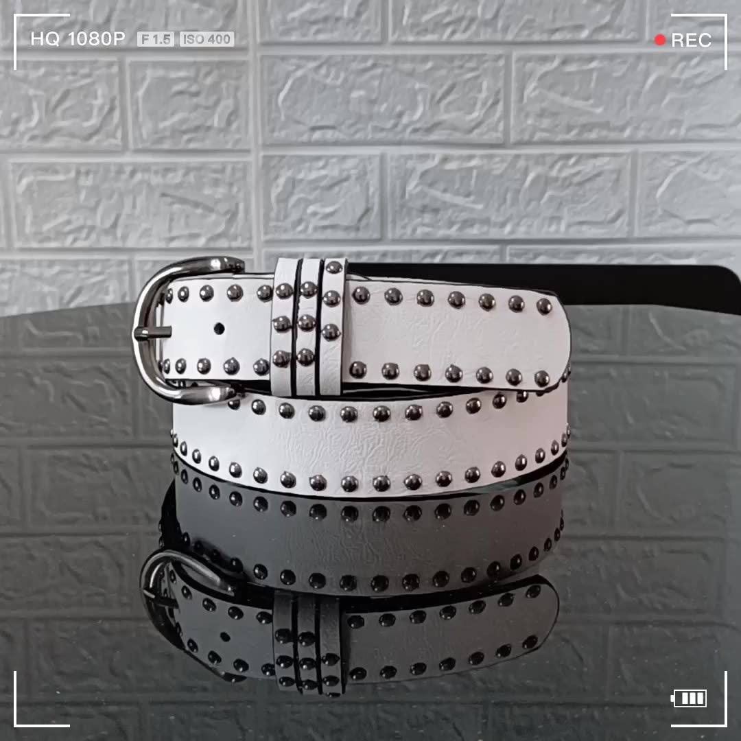 Belt Women's White Jeans Versatile Soft Pin Buckle Belt Decoration Trendy Fashion Rivet Belt