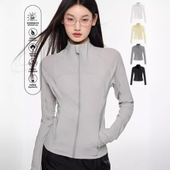 2024 New Slim Fit Sun Protection Clothing Women's Summer Lightweight Jacket Anti-UV Cardigan Stand Collar Yoga Sun Protection Clothing