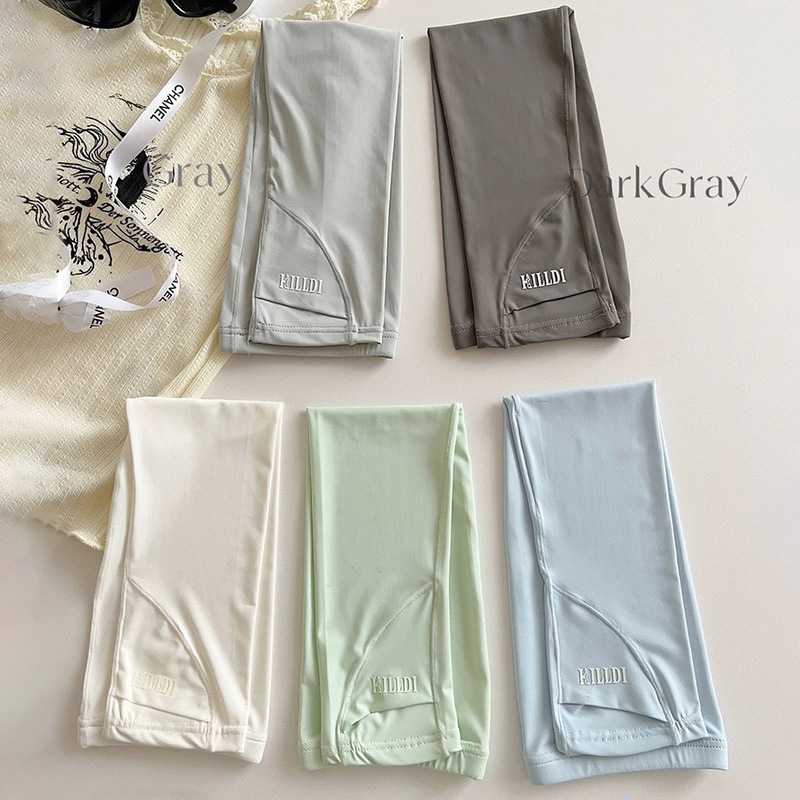 Simple and high-end solid color with label and versatile sun protection ice sleeves for women summer outdoor sunshade cycling anti-UV sleeves
