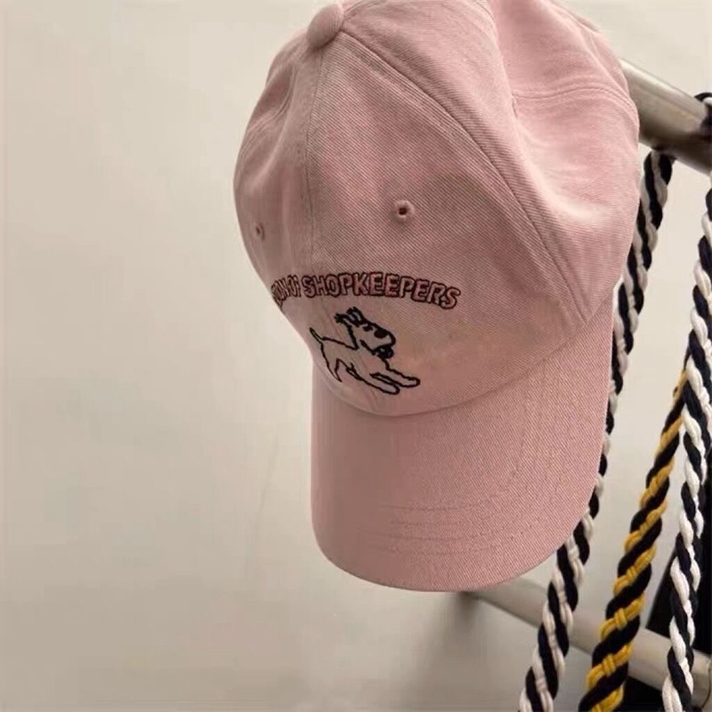 South Korea's Dongdaemun Cute Puppy Embroidered Cotton Duck Hat Women's Soft Top Face Revealing Small Letters Sunscreen Baseball Cap Trendy