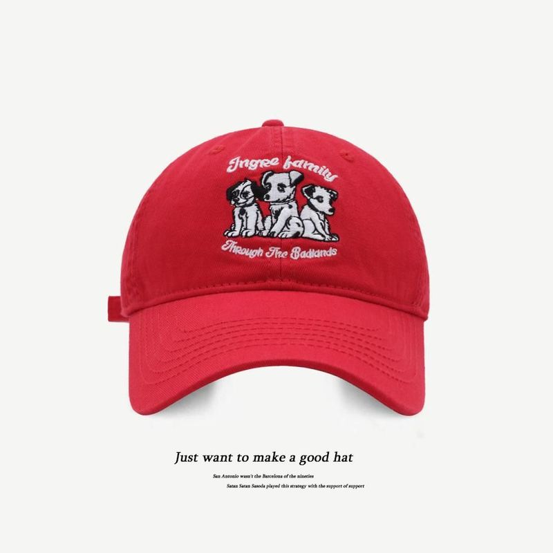 Top quality!  High-quality cute cartoon dog embroidered baseball cap for men and women, Korean version, versatile duck cap for couples