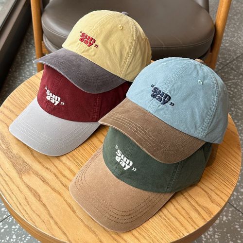 Niche contrasting color design peaked cap, personalized and fashionable Korean outdoor retro sports hat soft top baseball cap for men and women