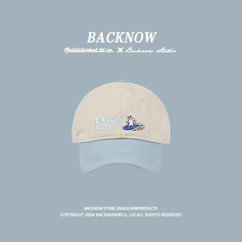 Baby blue is super white and very summery!  Original baseball cap for men, versatile peaked cap, trendy casual retro hat for women