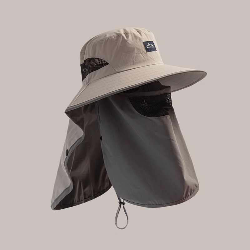 Outdoor quick-drying fisherman's hat, neck guard, shawl, sun protection hat, new face protection, breathable, men's and women's seaside sun hat, fishing hat