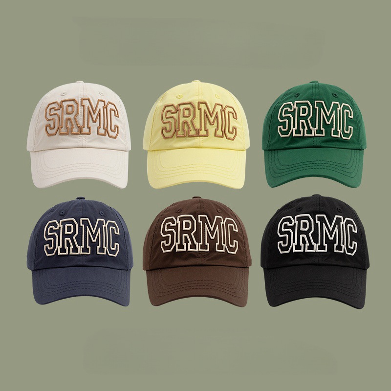 SRMC Hat Women's Korean Style Fashion Soft Top Peaked Cap Couple Casual Parent-Child Sun Visor Accessories Bureau Baseball Cap Men's Trendy