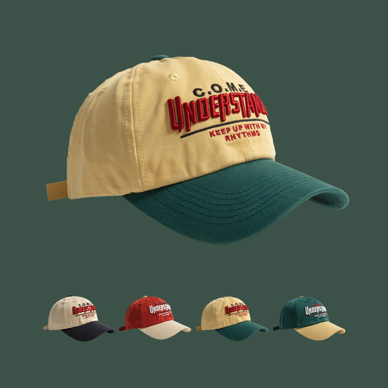 Spring and summer new style large head cap, parent-child style, versatile embroidered contrasting color baseball cap, sports trendy hat for boys and girls