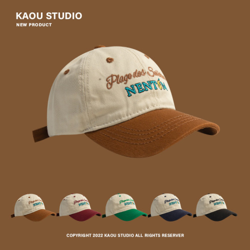 Contrast color parent-child caps, spring and autumn Korean style fashionable baseball caps for men and women, casual family of three hats, fashionable hats