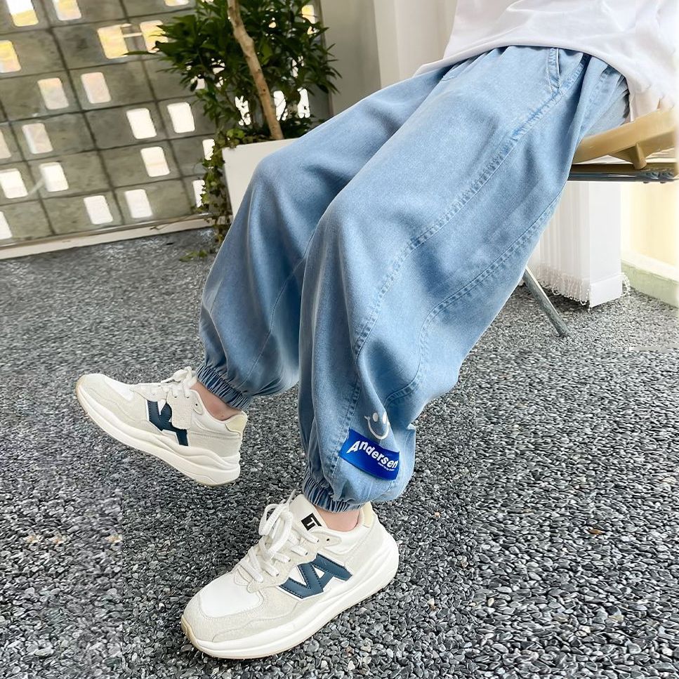 Children's Clothing Boys Anti-Mosquito Pants Jeans Summer Clothes 2023 New Children's Casual Pants Summer Thin Breathable Trendy Brand