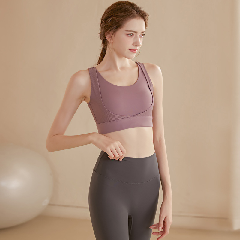 High-strength large-size sports bra for women shock-proof running professional big-breasted fitness vest yoga bra anti-sagging summer