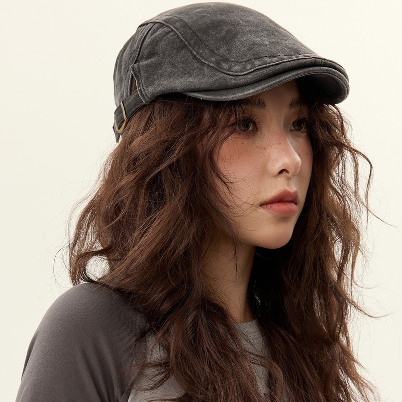 American casual retro beret women's washed old street forward hat British painter newsboy cap for men