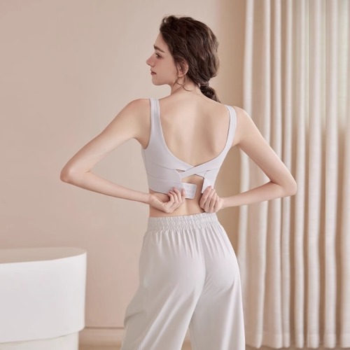 2024 New Sports Bra Women's Push Up Running Fitness Back Gym All-in-One Yoga Vest Women's Bra