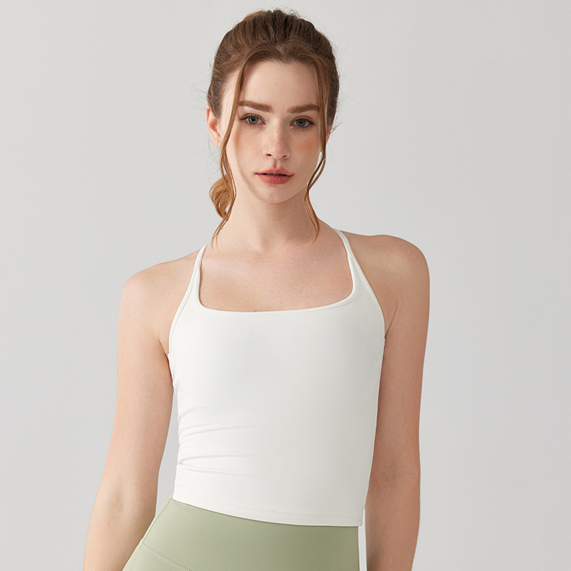 Sports bra women's fixed cup running vest shock-proof push-up beautiful back fitness suspender summer top yoga wear bra