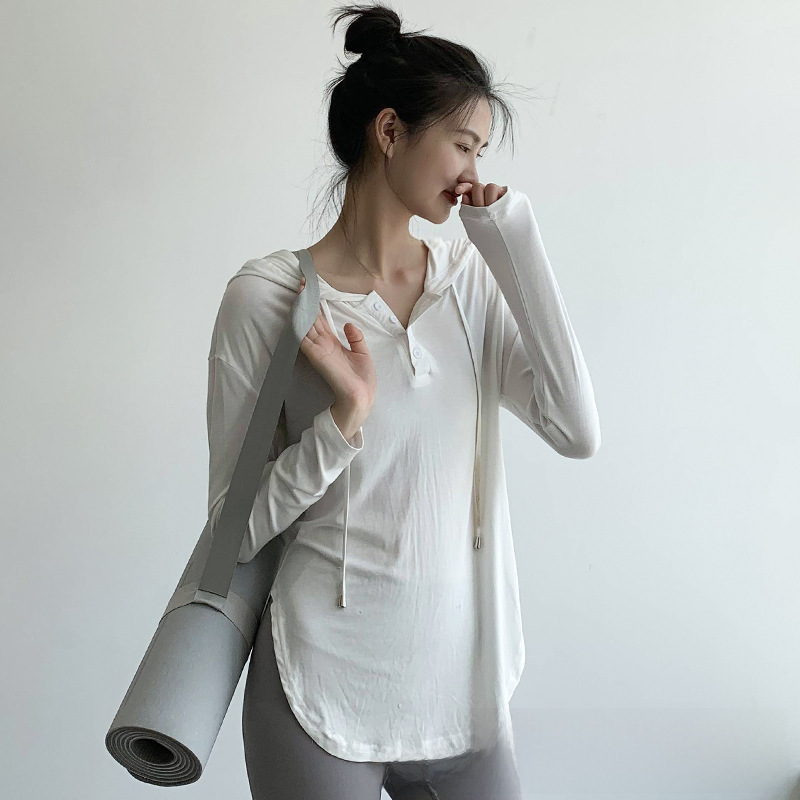 New sports tops for women, loose running quick-drying slimming hoodies, large size fitness clothes for women, yoga clothes that can be worn outside