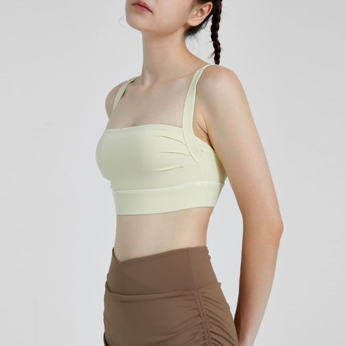 Yoga wear sports bra for women shock-proof push-up detachable yoga wear vest running back bra