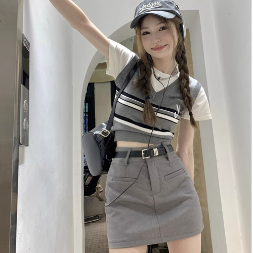 Suit skirt, short skirt, spring and autumn new suit skirt, women's summer high-waist short skirt, slim hip-covering A-line skirt, overall skirt