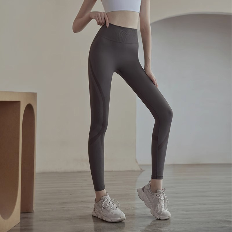 Yoga pants for women, high-waisted, hip-raising, abdominal-slimming, sports and fitness pants, elastic tight-fitting peach fitness clothes, training and running outerwear