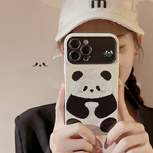 Black and white panda suitable for Apple 14promax mobile phone case iphone15 all-inclusive 11 fun 12 generation 13 Huawei