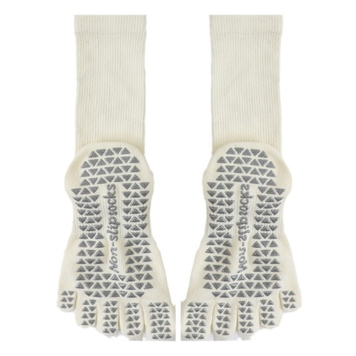 Yoga socks women's mid-calf sweat-absorbent split-toe socks five-finger anti-slip socks cross-border professional dispensing sports Pilates socks