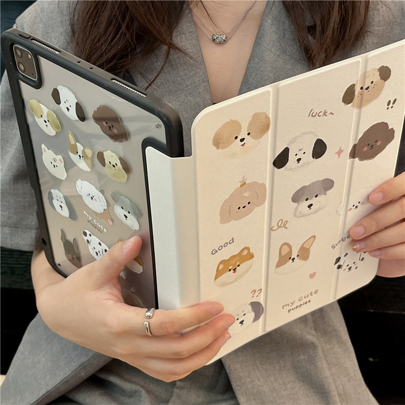 Cute cartoon dog suitable for ipad Pro 11-inch Apple tablet protective cover tablet 10.2-inch