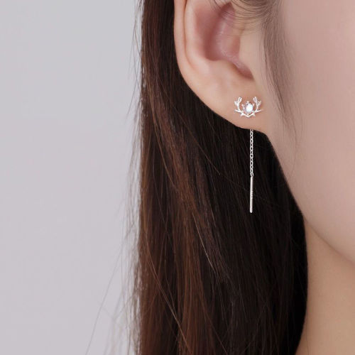 925 silver needle new trendy ins style earrings for women simple small exquisite earrings high-end temperament earrings