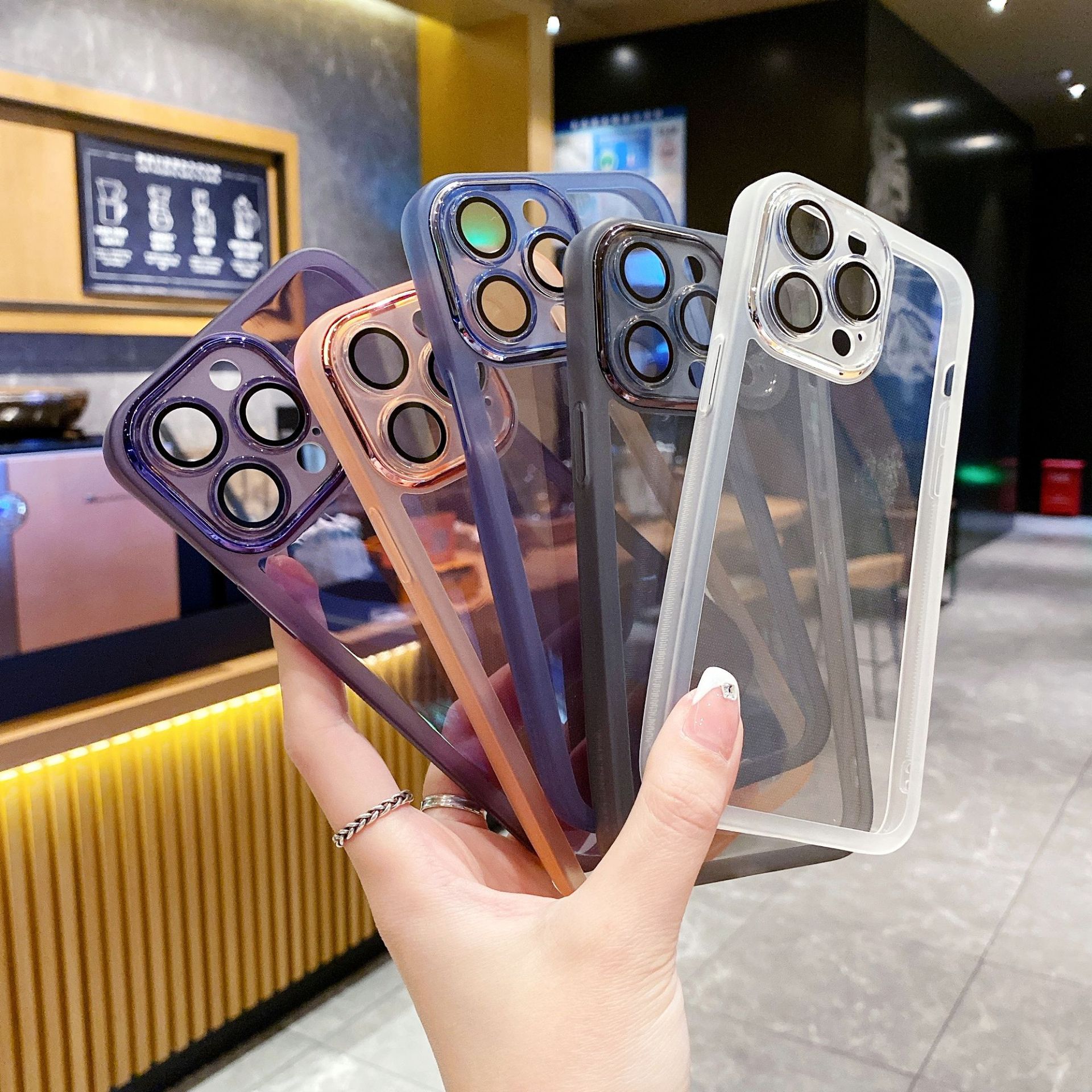 Suitable for iphone14 lens electroplated mobile phone case, high-end Apple 15Pro charming eye transparent all-inclusive protective cover